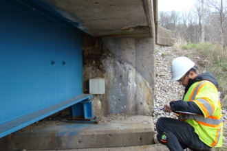 An Engineer working in the field