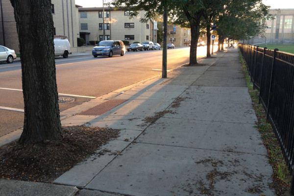 Chicago Vocational Academy sidewalk construction