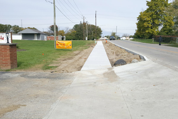 Construction of sidewalk