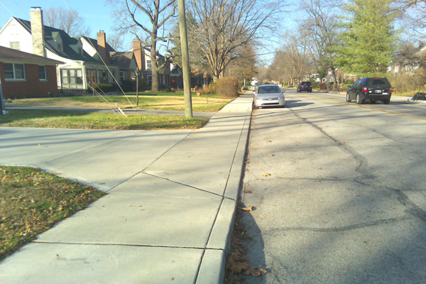 Newly constructed sidewalk