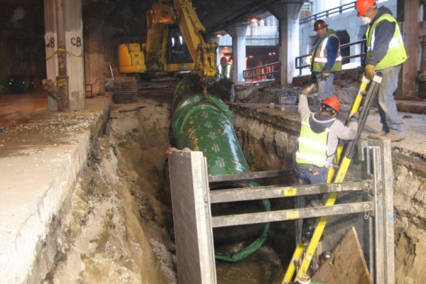 Wacker Drive viaduct construction