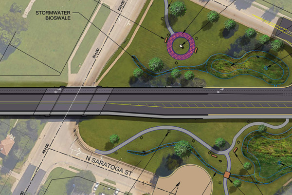 Blueprints for the MacArthur Bridge improvements